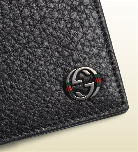 gucci leather wallet men's|Gucci men's trifold leather wallet.